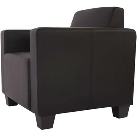 Mendler Modular Sessel Loungesessel mit Ottomane Lyon, Kunstleder ~ schwarz