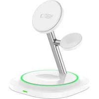 TECH-PROTECT QI15W-A46 3in1 Magnetisches MagSafe Induktives Ladegerät Weiß