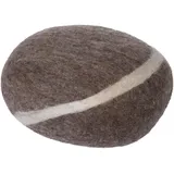 myfelt Alwin - Filz Kieselstein, Meditationskissen, Yogakissen, Dekokissen, Pouf, Hellbraun rund - Größe S