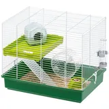 Ferplast Hamsterkäfig, Nagerkäfig Hamster Duo, Kleintierkäfig, 2 Etagen mit Rampen Hamsterzubehör inklusive, 46 x 29 x h 37,5 cm.