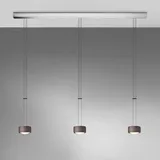 Oligo Grace Pendelleuchte LED 3-flammig - höhenverstellbar, Baldachin aluminium gebürstet/Kopf braun