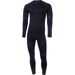 Funktionsunterwäsche Herren Set | Thermounterwäsche | Seamless | Schwarz/Blau M