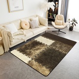 Kuhfell Akzent Teppich Abdeckung Kuhfell Rustikale Western Wildlife Wohnzimmer Teppiche Plaid Grid Moderne Teppiche Weiß Grau Haut Pelz Indoor Bodenmatte Akzent Teppich Wohnzimmerteppich 100x150cm