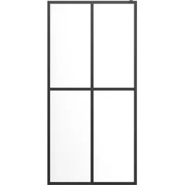 vidaXL Walk-In-Dusche 80 x 195 cm schwarz Sicherheitsglas