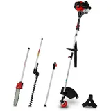 Eberth Motorsense Freischneider Rasentrimmer Multitool 2in1 Benzin, Tragegurt Inkl., 3PS, 52ccm Hubraum, 2-Takt Motor, Fadenkopf mit Tippautomatik, Dickichtmesser, Seilzugstart