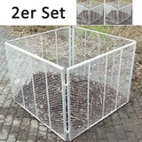 Trutzholm 2x Komposter 100x100x80 cm Metallkomposter aus Streckmetall Feuerverzinkt