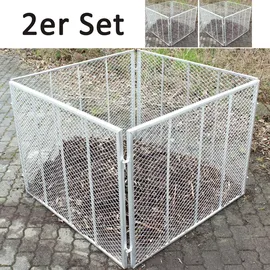Trutzholm 2x Komposter 100x100x80 cm Metallkomposter aus Streckmetall Feuerverzinkt