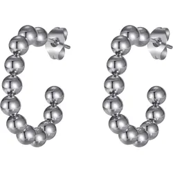 Paar Creolen FIRETTI "Schmuck Geschenk Edelstahl Ohrschmuck Ohrringe Bubble", silber (edelstahlfarben), Ohrringe, Damen, Edelstahl