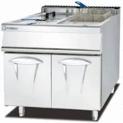 ARSENT Doppel 28L+28L industrielle Gas Friteuse mit kommerziellen Grad Kabinett.