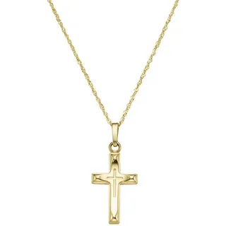 Luigi Merano Goldkette mit Kreuz-Anhänger, Gelbgold 585 goldfarben