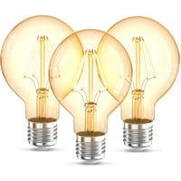 B.K.Licht 3x LED Leuchtmittel, Filament Vintage, Industrie Lampe E27