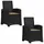 vidaXL Liegesessel Gartenstuhl 56 x 0 x 0 cm grau/schwarz 2 St.