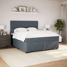 vidaXL Boxspringbett 180 x 200 cm Dunkelgrau