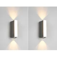 MeineWunschleuchte 2er Set LED Außenwandleuchten Außenbeleuchtung Hauswand Anthrazit, Höhe