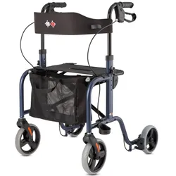 Rollator BISCHOFF & BISCHOFF "RL-Smart", blau (metallicblau), Rollatoren, faltbar – Leichtgewicht für innen und außen mit Tasche und Stockhalter