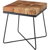 FineBuy Beistelltisch Akazie Braun 45 x 45 x 51 cm