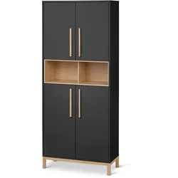 Tchibo - Bad-Hochschrank »Eklund« - 80x35x190cm - anthrazit - Holz / Eichenholz / Eichenholz