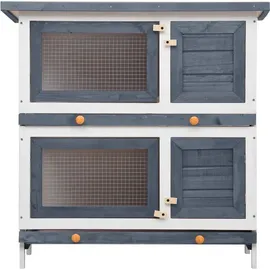 vidaXL Kleintierstall 4 Türen 120 x 60 x 100 cm grau