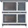 vidaXL Kleintierstall 4 Türen 120 x 60 x 100 cm grau