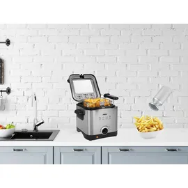 setpoint Mini Öl Fritteuse Single Fett Friteuse Schnitzel frittieren 1,5L mit Salzstreuer