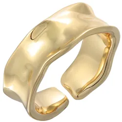 Elli Bandring Offen Struktur Farbe Gold für Damen Ringe   
