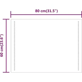 vidaXL LED-Badspiegel 80x60 cm
