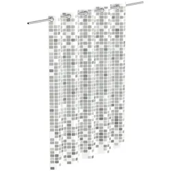 Duschvorhang EISL "Mosaik GRAU", grau (mosaik grau), B:180cm H:200cm, Polyester, Duschvorhänge, waschbarer Antischimmel Vorhang (Höhe 200 cm), graues Mosaik-Design