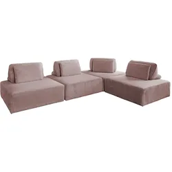 KAWOLA Modulsofa WIOLO SOFT 4 Module 4 Rückenkissen Cord rosa