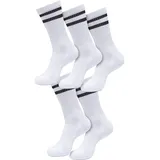 URBAN CLASSICS Doppelstreifen-Socken 5er Pack Schwarz/Weiß 39-42