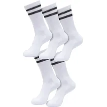 URBAN CLASSICS Doppelstreifen-Socken 5er Pack Schwarz/Weiß 39-42