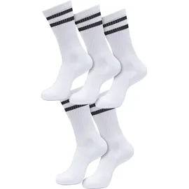 URBAN CLASSICS Doppelstreifen-Socken 5er Pack Schwarz/Weiß 39-42