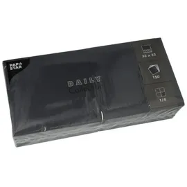 Papstar Servietten Daily Collection schwarz 2-lagig 32,0 x 32,0 cm, 150 St.