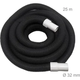 Relaxdays Poolschlauch, 32 mm Spiralschlauch, 25 Meter lang, Wasserschlauch für Pool & Garten, Kunststoff, schwarz/weiß
