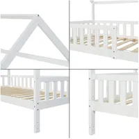[en.casa] Hausbett Ydre 90 x 200 cm Kiefer weiß