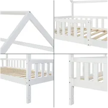 [en.casa] Hausbett Ydre 90 x 200 cm Kiefer weiß