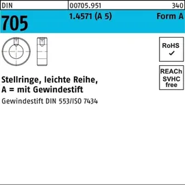 Reyher DIN 705 Stellringe, leichte Reihe, mit Gewindestift 1.4571 A 12 A 5 S