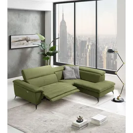 Egoitaliano Ecksofa EGOITALIANO "Martine, Multifunktionssofa mit Komfortfunktionen, edel und bequem", grün (kiwi), B:272cm H:96cm T:203cm, Sofas, Ecksofa, mit Ottomane, elektrischer Relaxfunktion und Kopfteilverstellung