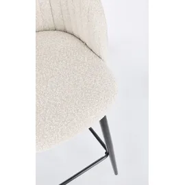 BIZZOTTO Barhocker Queen 2er-Set aus Boucle-Stoff, modern gepolstert, beige, stabiles Metallgestell