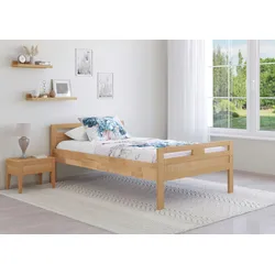 Erst-Holz Überlanges Holzbett, Seniorenbett 120x220 Buche lackiert V-60.74-12-220ohne Zubehör