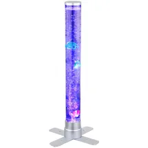GLOBO Wassersäule Farbwechsel Sprudelsäule Wohnzimmer, Dekoration Säle, LED RGB inkl. 3 Fische und 2 Kugeln LxBxH 24,6x24,6x61,1cm
