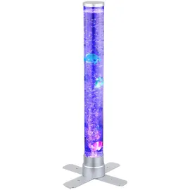 GLOBO Wassersäule Farbwechsel Sprudelsäule Wohnzimmer, Dekoration Säle, LED RGB inkl. 3 Fische und 2 Kugeln LxBxH 24,6x24,6x61,1cm