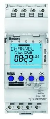 Schaltuhr digi 230-240VAC 2kan Wechs REG 24h 24h Programm Wochenprogramm 2TE