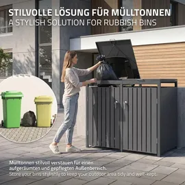 ML-Design Mülltonnenbox 2er 132 x 80 x 116,3 cm anthrazit