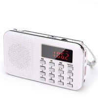 Apore Mini AM FM Radio Media Lautsprecher MP3 Musik Player mit TF Card und USB Anschluss, Wiederaufladbar mit eingebauter Notfall Taschenlampe