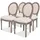vidaXL Esszimmerstuhl Creme Stoff 4er Set