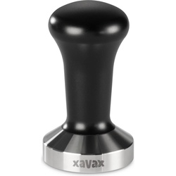 Xavax Tamping-Set, Tamper 51 mm, Edelstahl, mit Tampermatte, rutschfest, Schwarz, Kaffeemaschinen Zubehör, Schwarz, Silber