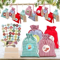 Luxuskollektion Adventskalender Zum Befüllen 24 Weihnachts-Adventskalender-Geschenktüten Weihnachtselement Design