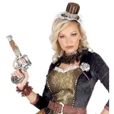 NET TOYS Steampunk Accessoire Revolver - 32 cm - Außergewöhnliches Unisex-Zubehör Cyberpunk Spielzeug-Pistole