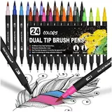 DealKits Dual Brush Pen Set 24 St. Aquarellstifte