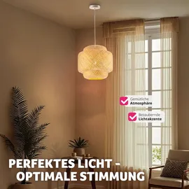 Tectake Lignea Lux 1 E27 rund Holz braun